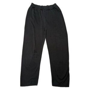 Talbots Petite Black Sweater Knit Straight Leg Loose Fit Pants Size Small #1967